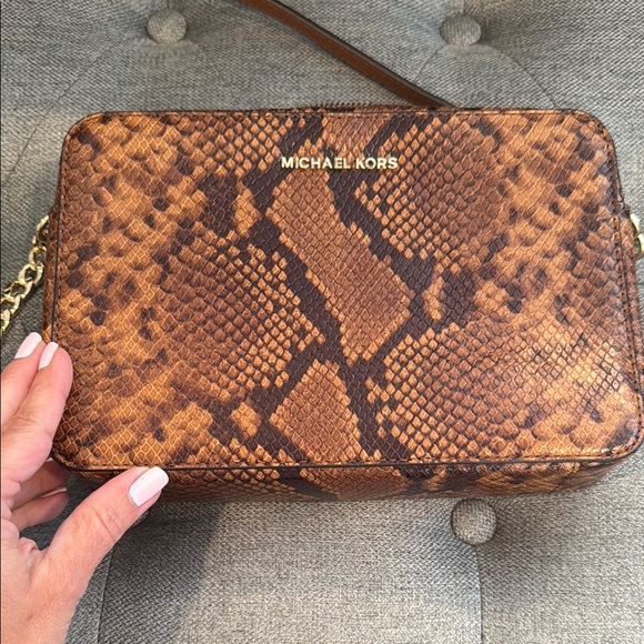 Michael Kors Brown Snake Print Women's Bag - Picture 5 of 5